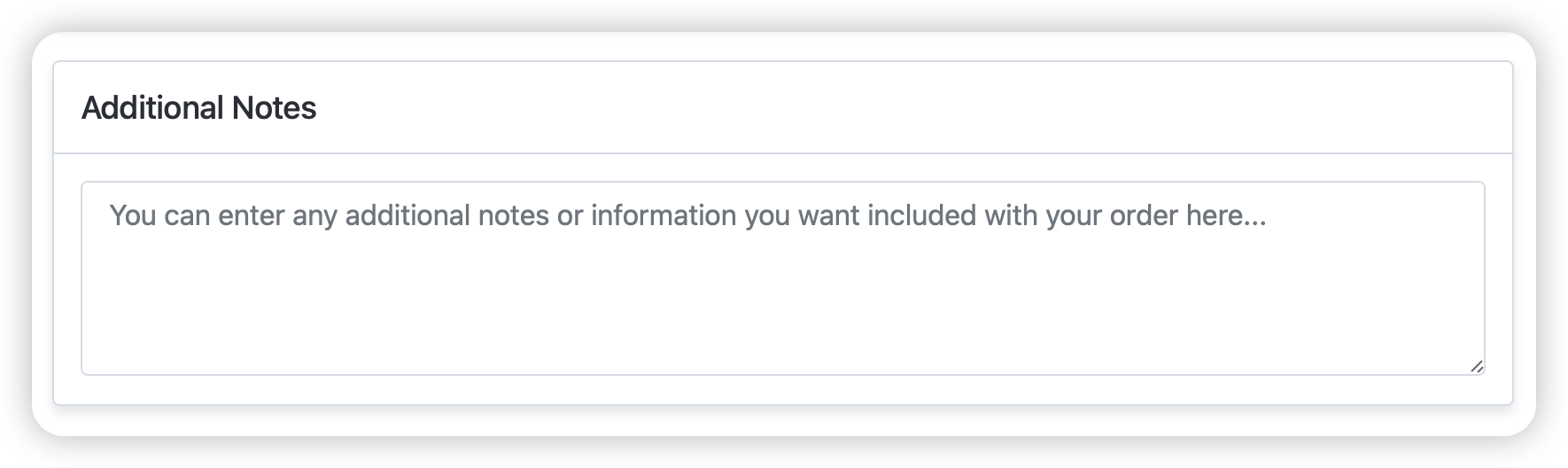 Additional notes section