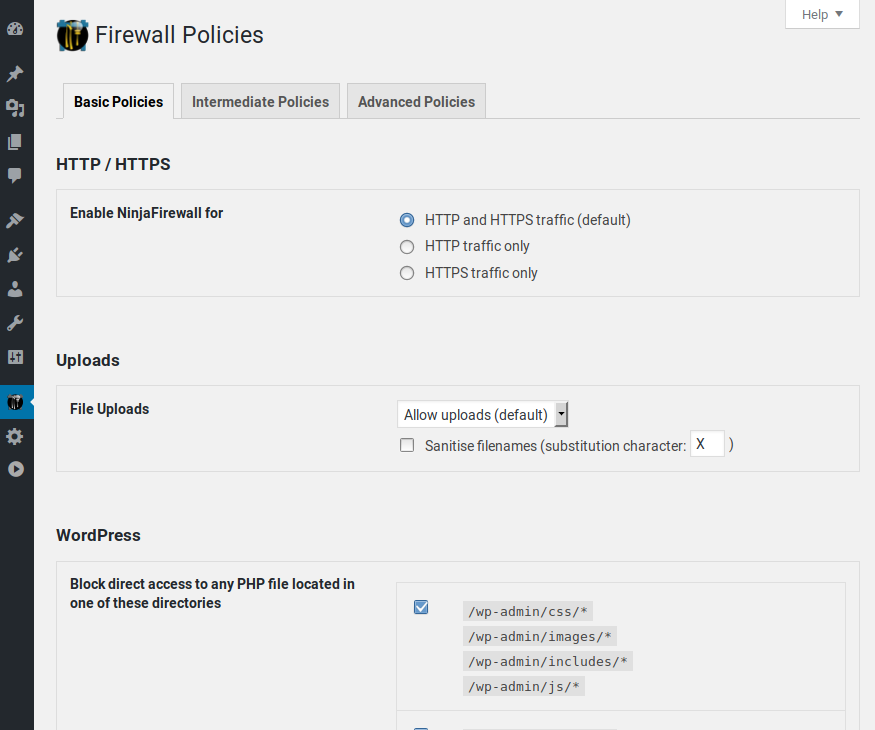 Firewall Policies Configuration